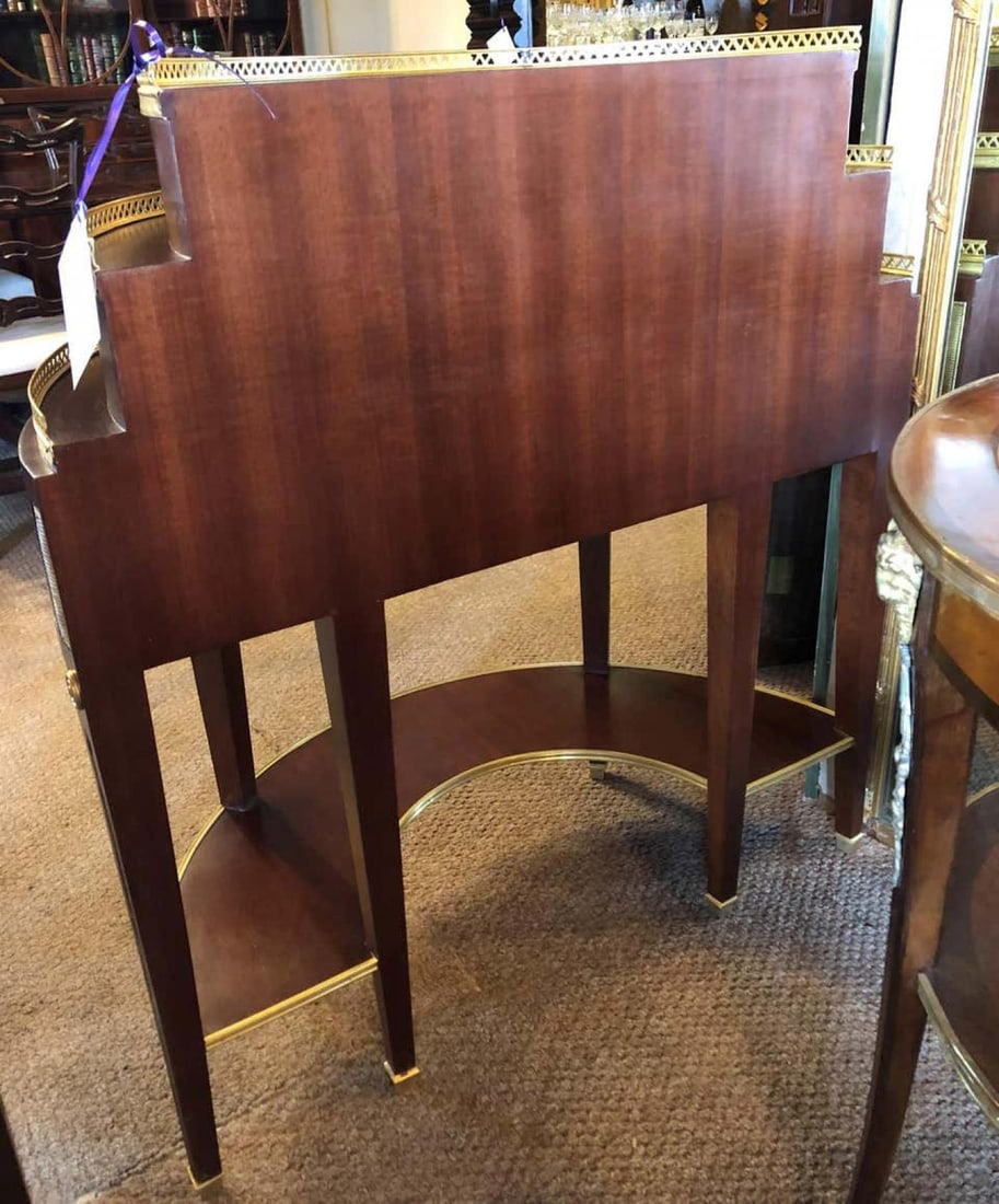 Pair of Russian Neoclassical Style Demilune End Tables or Nightstand Commodes - 11