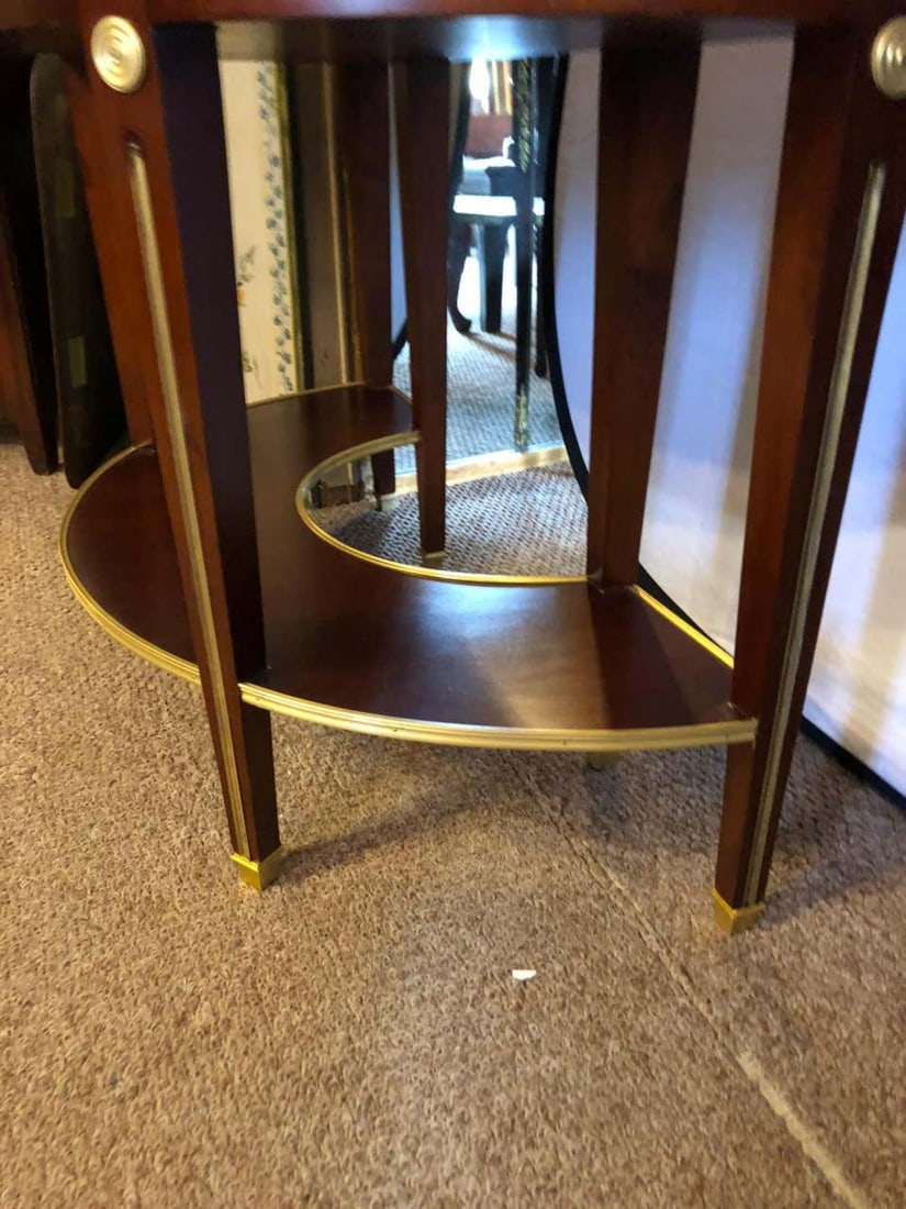 Pair of Russian Neoclassical Style Demilune End Tables or Nightstand Commodes - 12