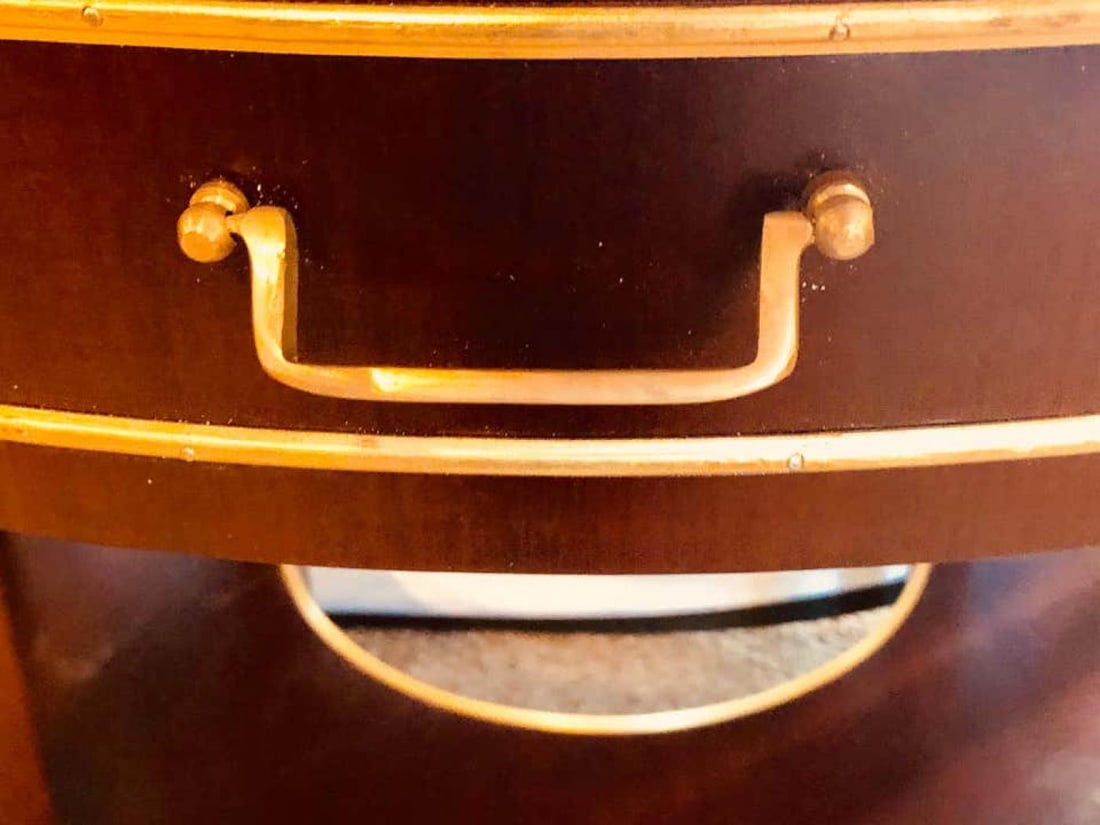 Pair of Russian Neoclassical Style Demilune End Tables or Nightstand Commodes - 9