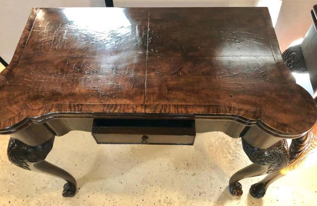 Pair of 18th-19th Century Georgian Compatible Card / Game or Flip Top Tables - 12