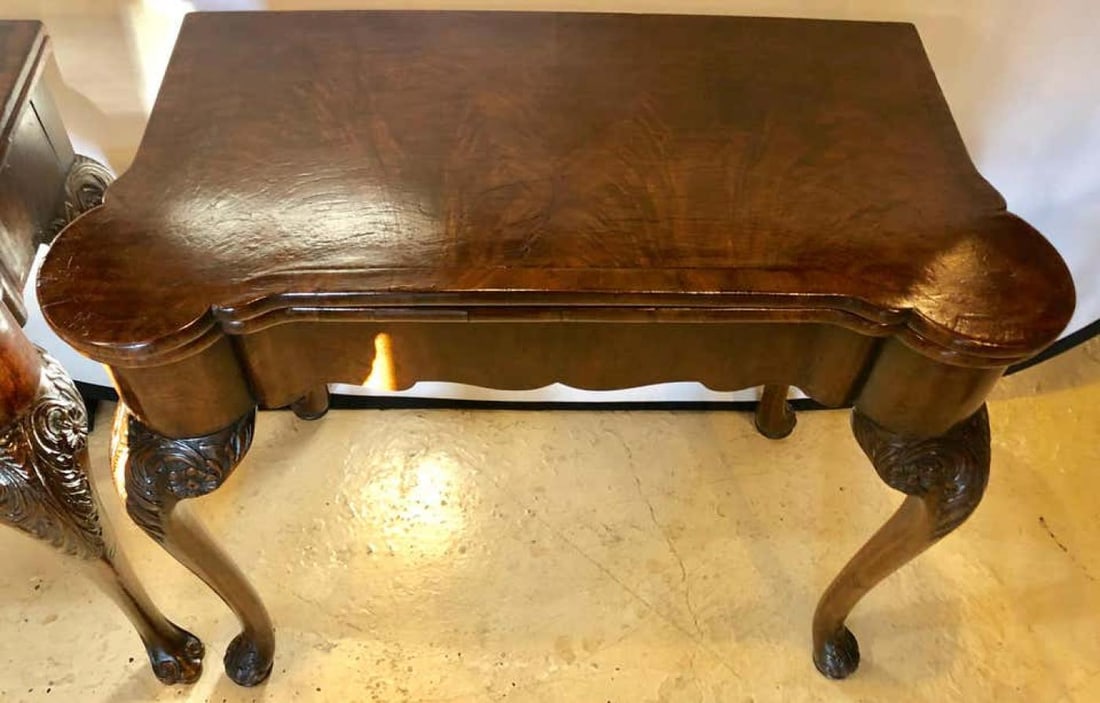 Pair of 18th-19th Century Georgian Compatible Card / Game or Flip Top Tables - 4