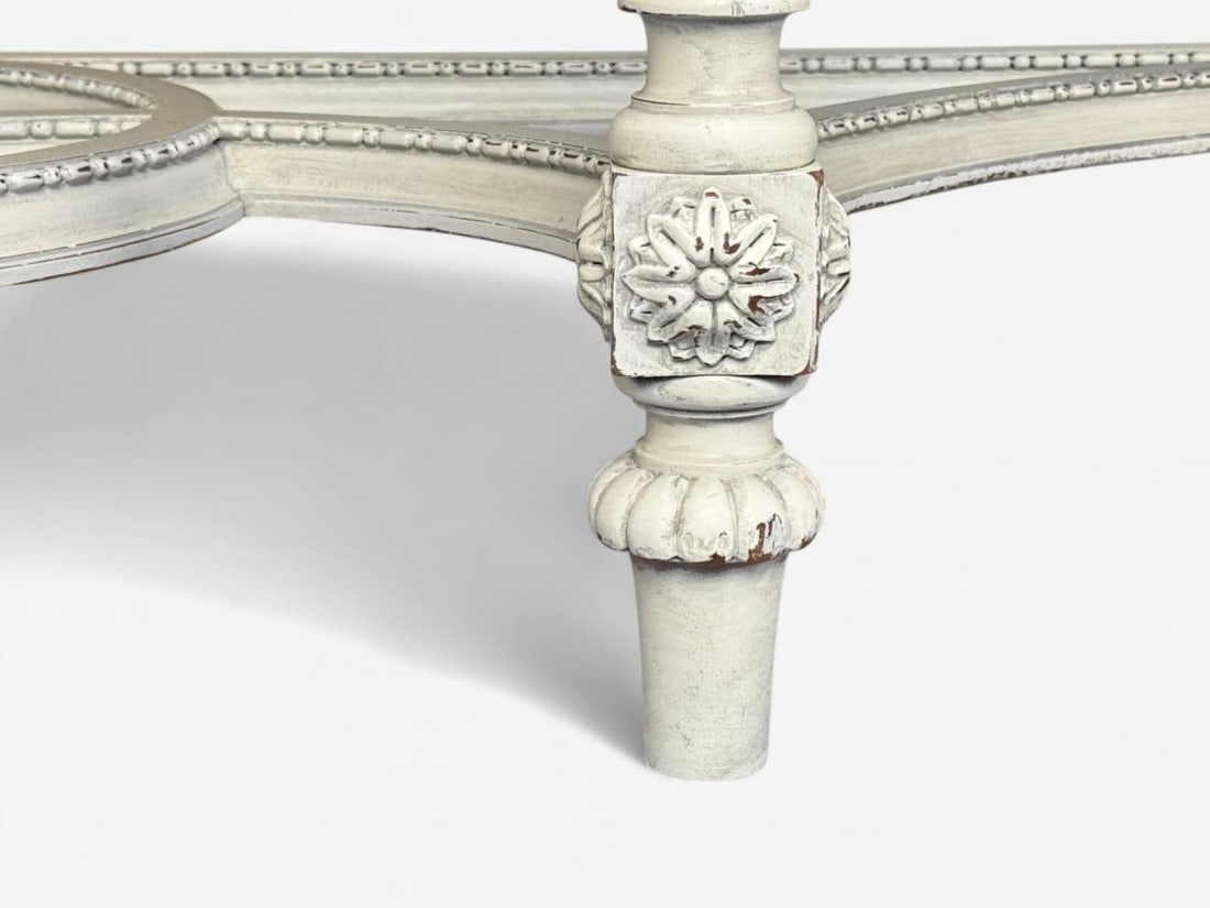 Gustavian Louis XVI Style, White Painted Console Table, France, Marble, 1910 - 11