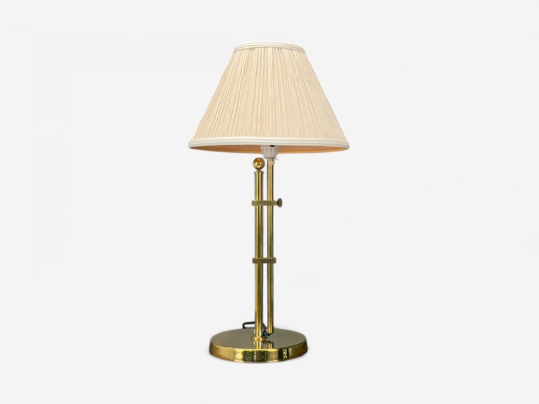 Bergboms, Swedish Modern, Brass, Fabric, Adjustable Table Lamp, Sweden, 1980s - 3