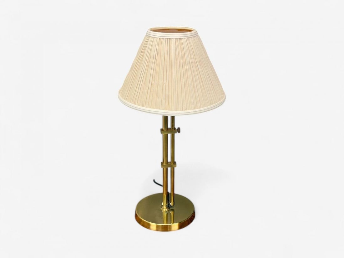 Bergboms, Swedish Modern, Brass, Fabric, Adjustable Table Lamp, Sweden, 1980s - 4