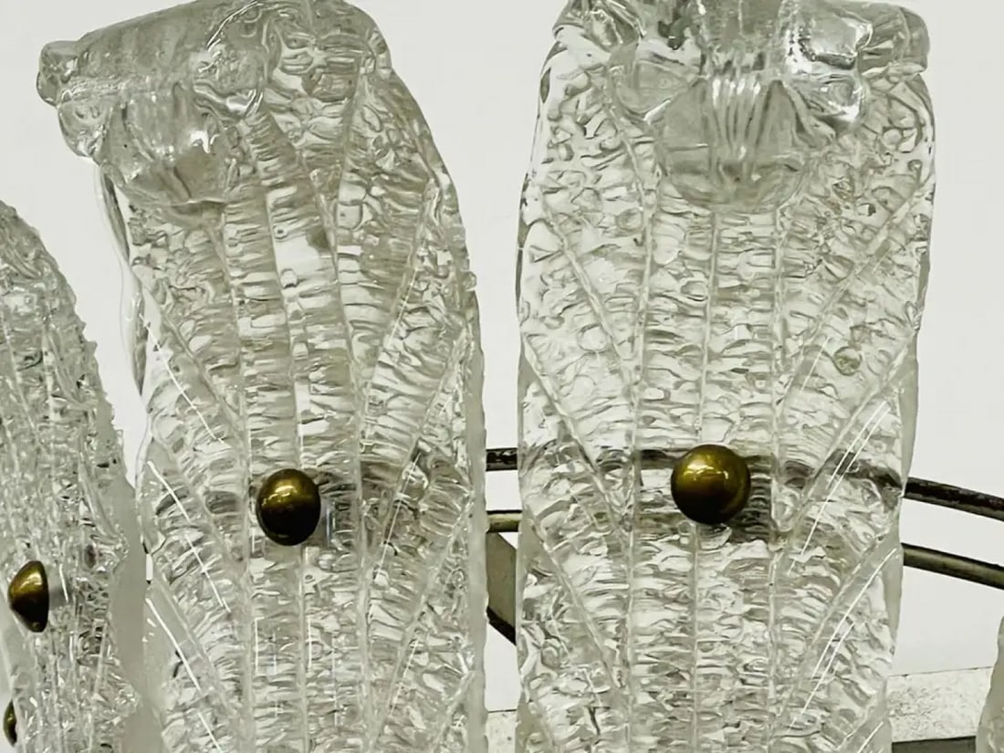 Pair of Murano Glass Wall Sconces by Barovier & Toso, Fleur de Lis, Mid-Century - 5