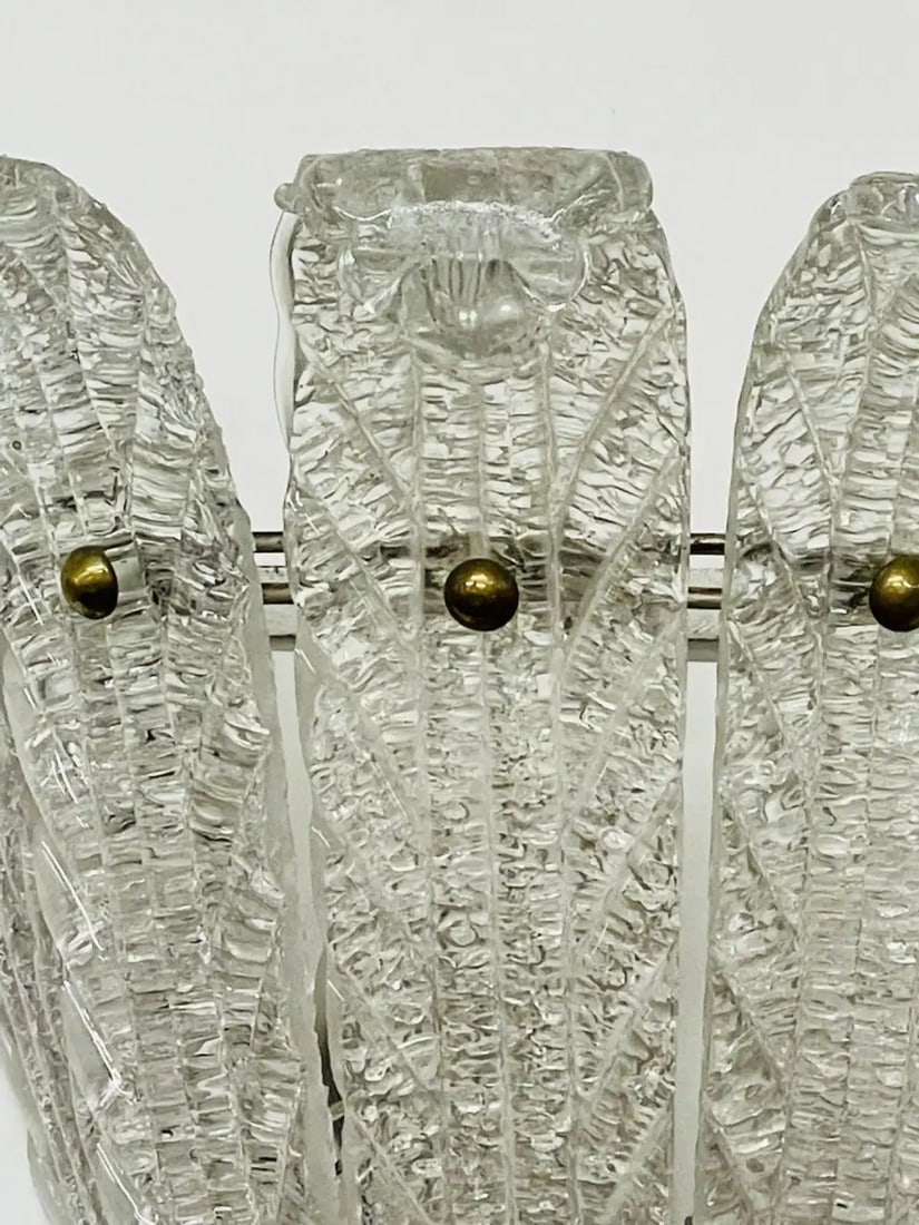 Pair of Murano Glass Wall Sconces by Barovier & Toso, Fleur de Lis, Mid-Century - 6