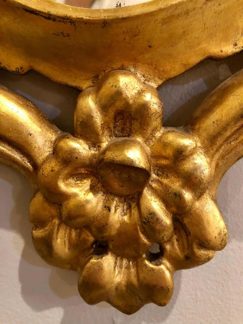 Pair of Italian Rococo Wall Mirrors, Giltwood Carved - 10