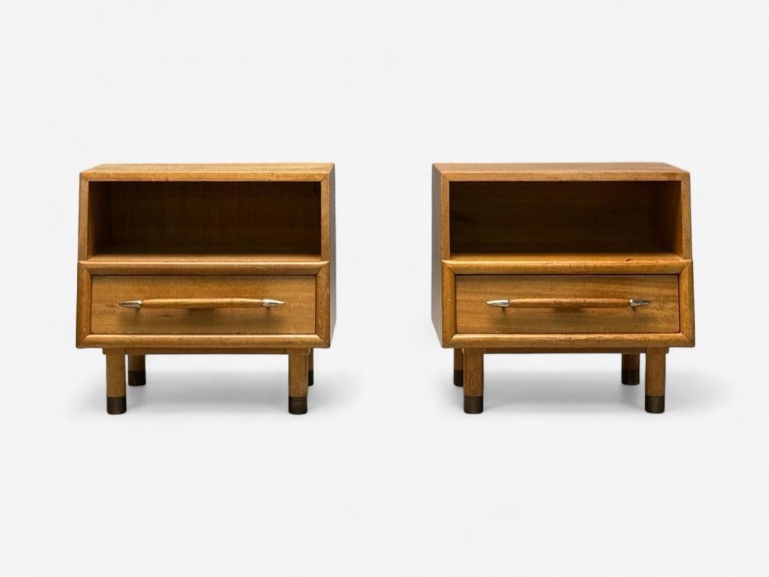 John Keal, Bleached Mahogany, Open Nightstands, USA, 1960s - 4