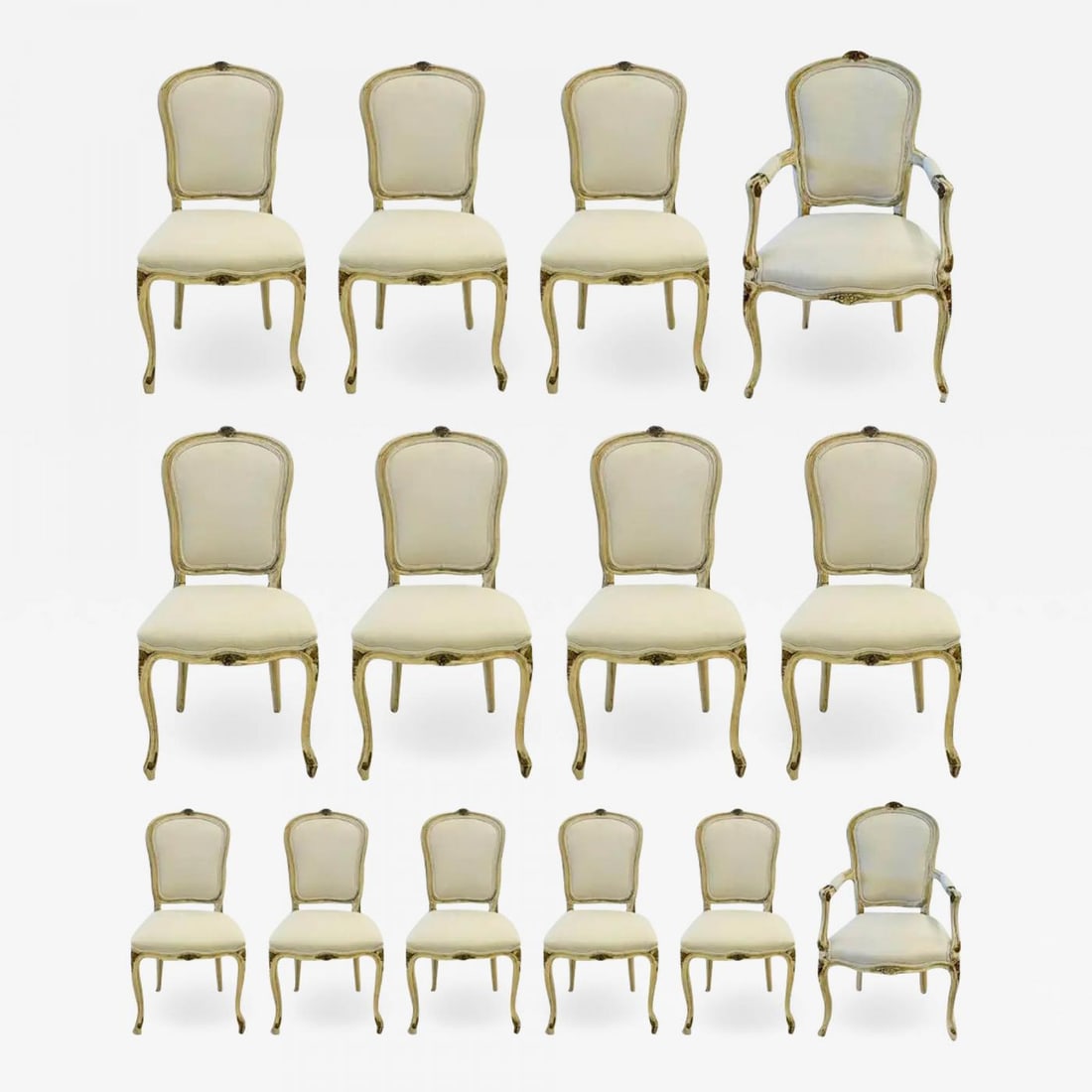 Set of 14 Maison Jansen Swedish Style Dining Chairs - 2