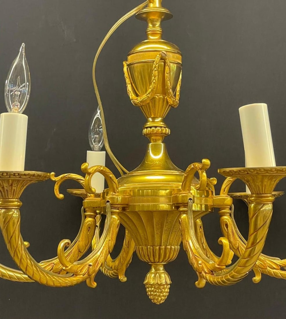 Louis XVI Dore Bronze Chandelier - 10
