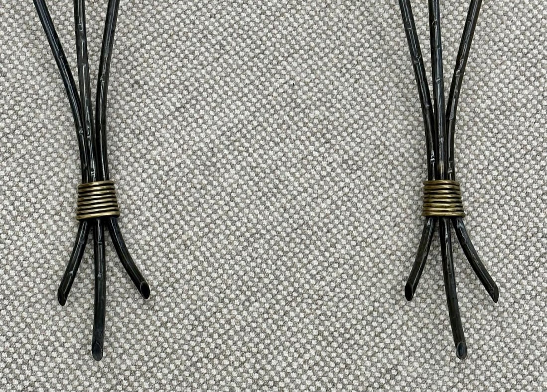 French Mid-Century Modern, Wall Sconces, Sunburst Motif, Brass, France, 1960s - 12