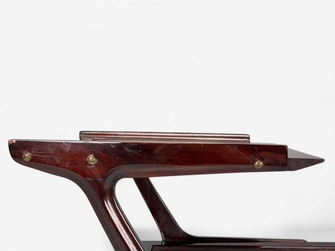 Ico Parisi Style, Italian Modern, Wood, Brass, Glass, Bar Cart, Italy, 1950s - 10