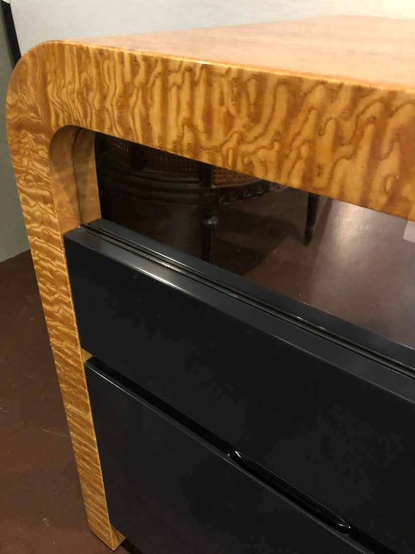 Mid-Century Modern Waterfall Sideboard / Dresser by Vladimir Kagan, Burlwood - 11