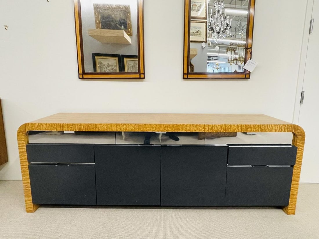 Mid-Century Modern Waterfall Sideboard / Dresser by Vladimir Kagan, Burlwood - 5