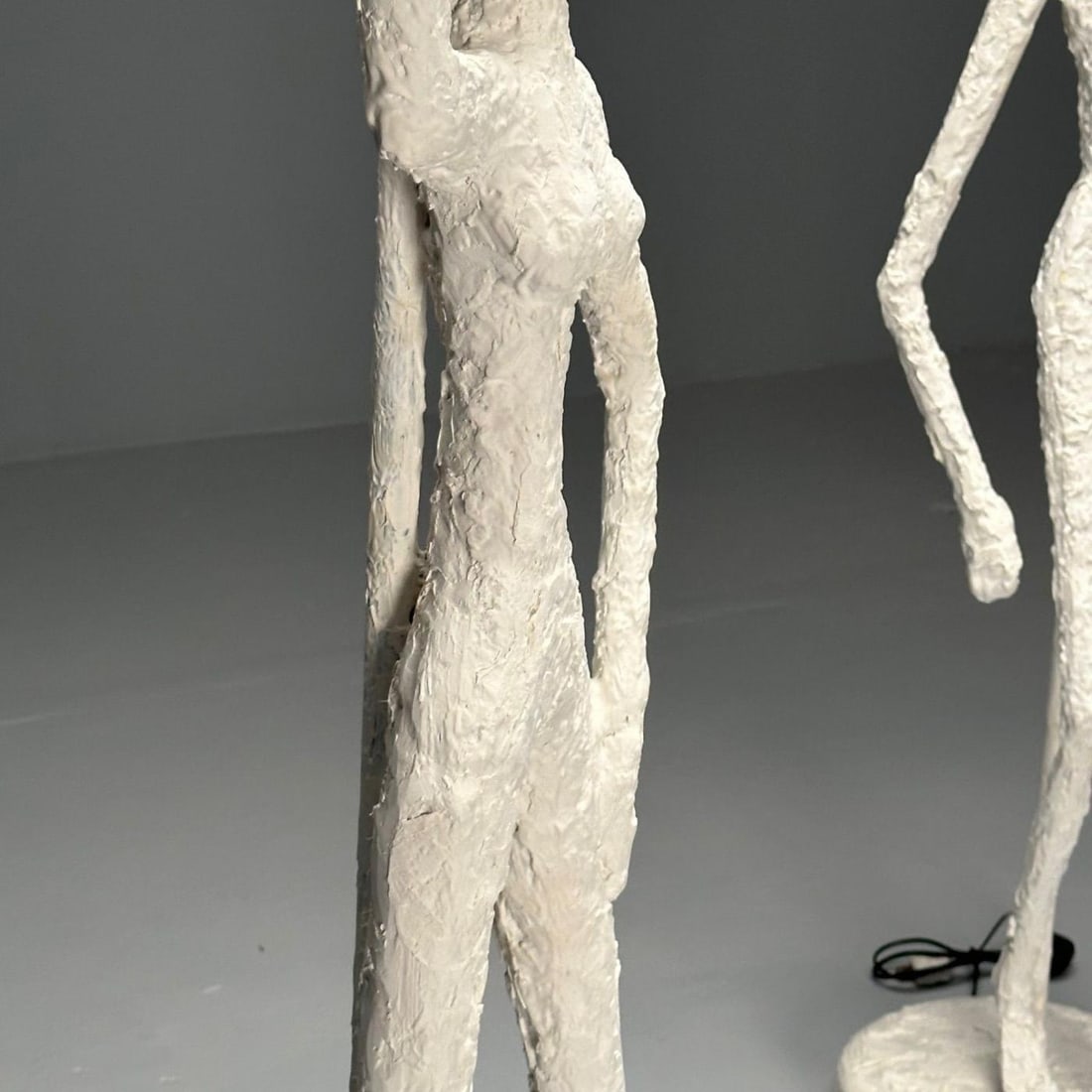 Giacometti Inspired, Contemporary, Floor Lamps, White Plaster, Wood, 2024 - 10