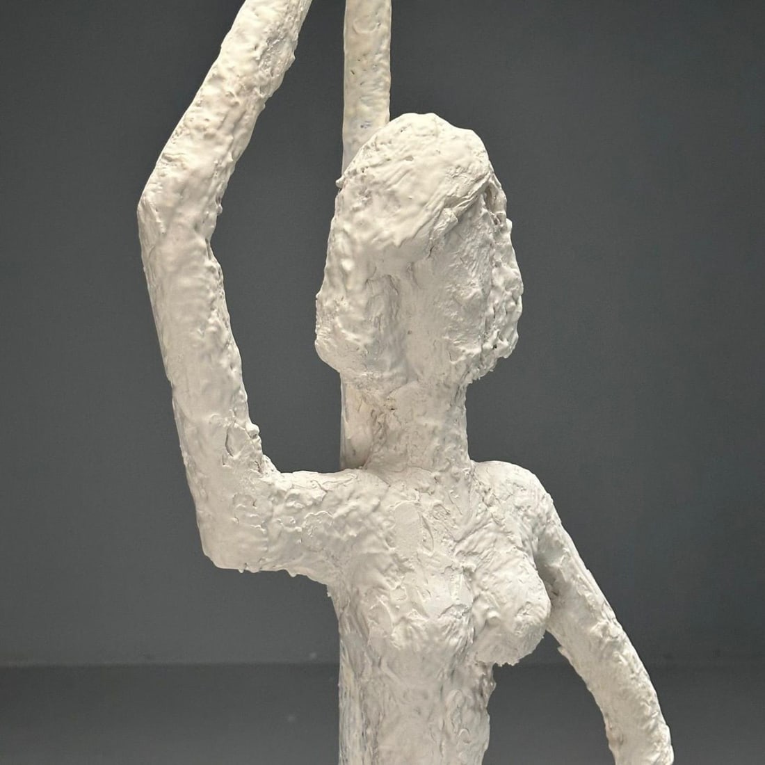 Giacometti Inspired, Contemporary, Floor Lamps, White Plaster, Wood, 2024 - 6