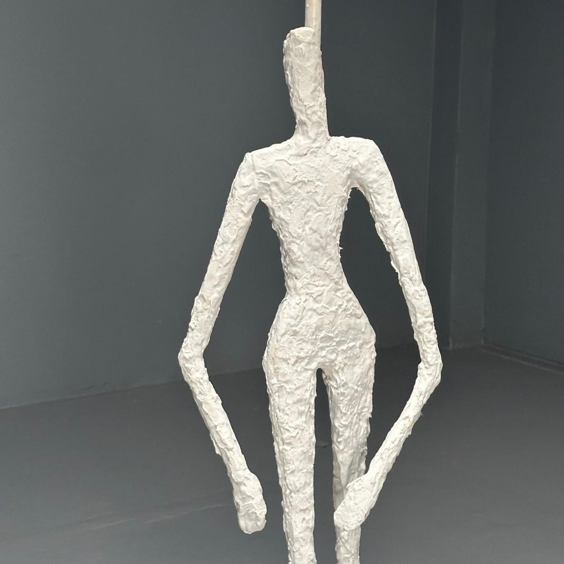 Giacometti Inspired, Contemporary, Floor Lamps, White Plaster, Wood, 2024 - 9