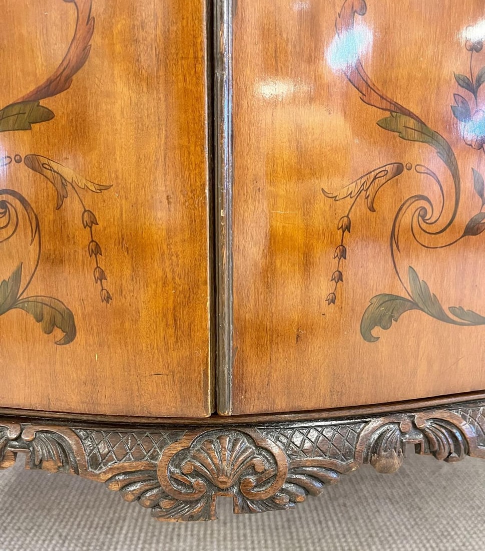 Edwardian Adams Style Marble-Top Curved Front Finely Detailed Commode - 10
