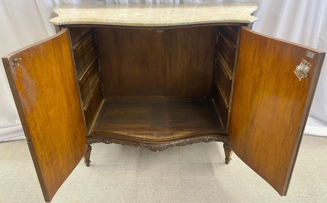 Edwardian Adams Style Marble-Top Curved Front Finely Detailed Commode - 12