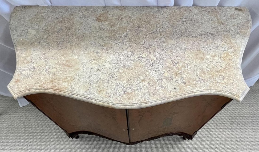 Edwardian Adams Style Marble-Top Curved Front Finely Detailed Commode - 6