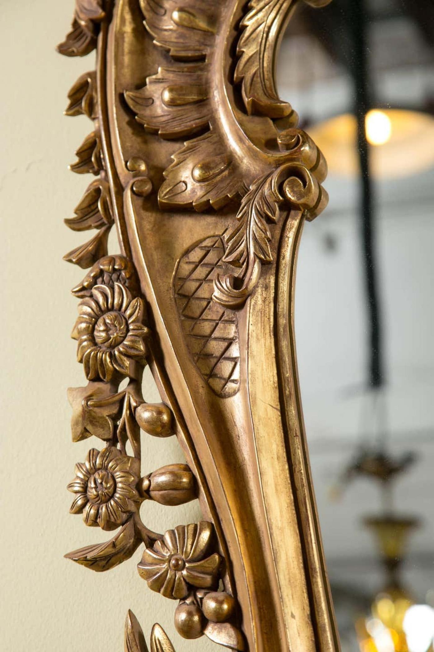 Monumental Louis XV Style Giltwood Mirror Exquisite Details - 4