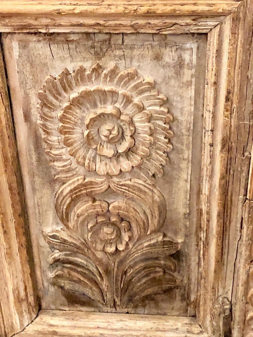 Pair of 19th Century Monumental Folk Art Doorways Mounted as Room Divider - 12