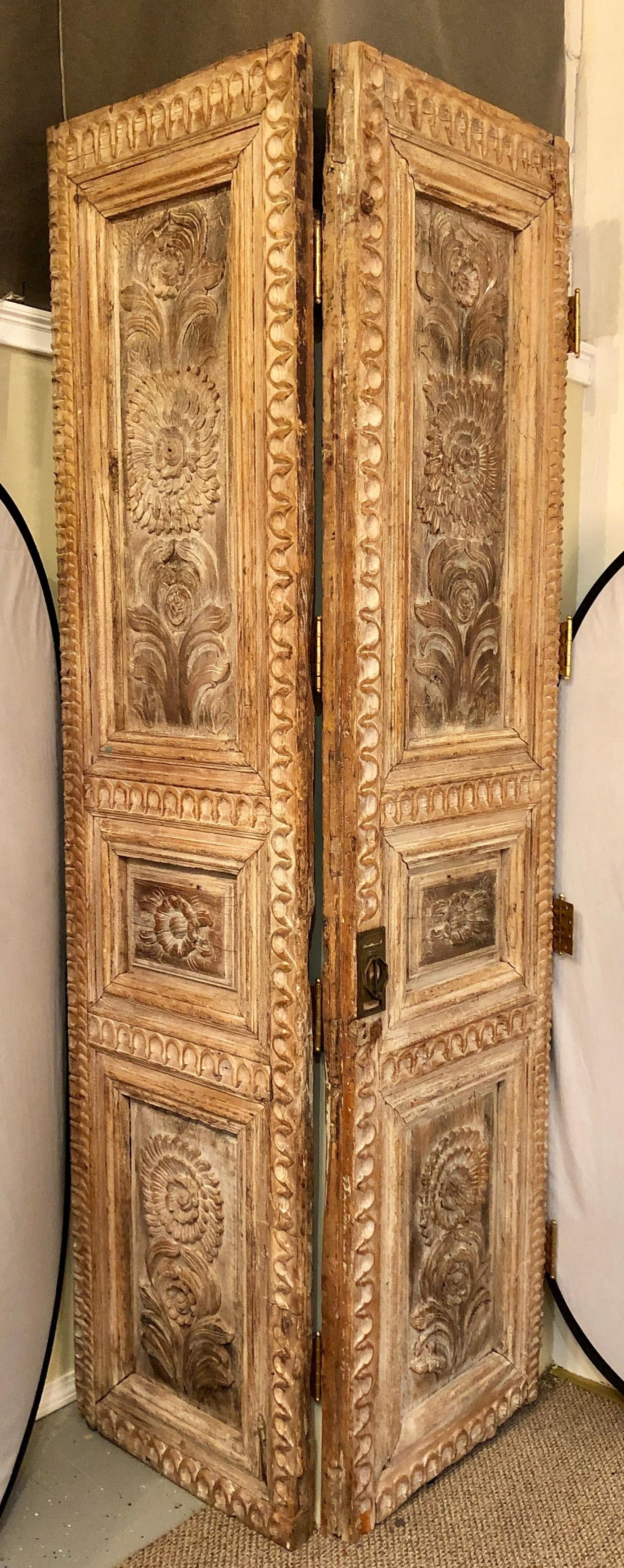 Pair of 19th Century Monumental Folk Art Doorways Mounted as Room Divider - 3