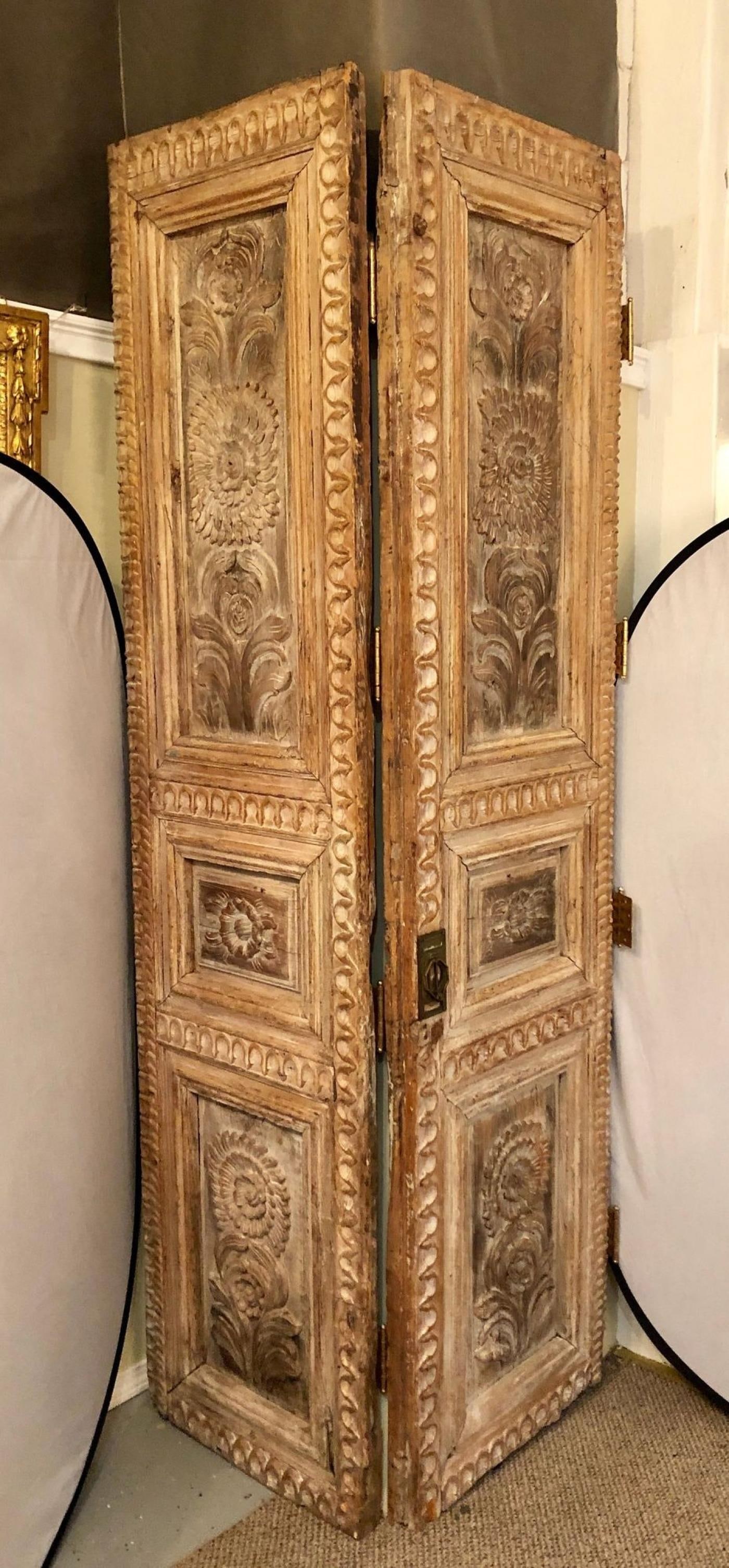 Pair of 19th Century Monumental Folk Art Doorways Mounted as Room Divider - 4