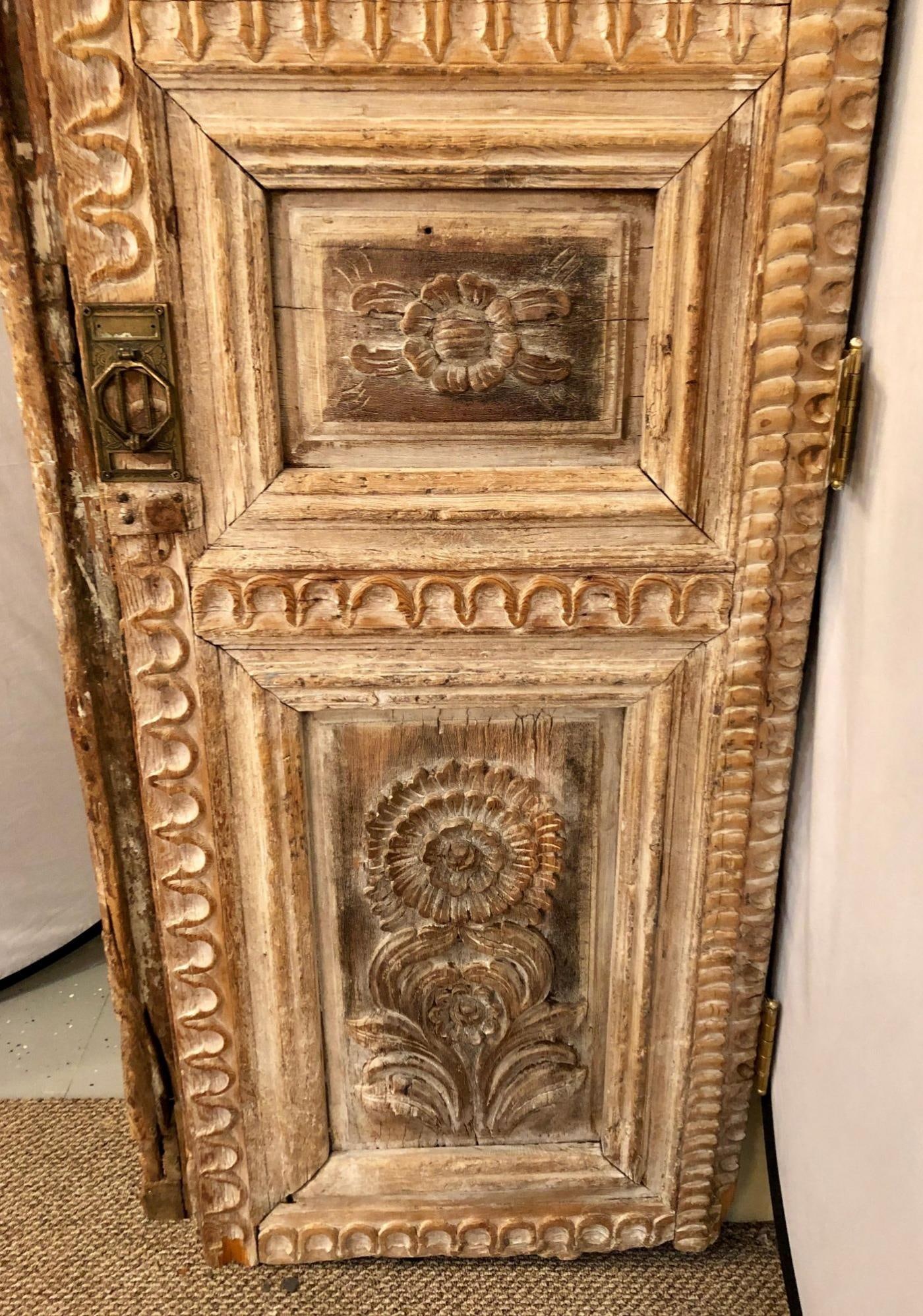 Pair of 19th Century Monumental Folk Art Doorways Mounted as Room Divider - 5