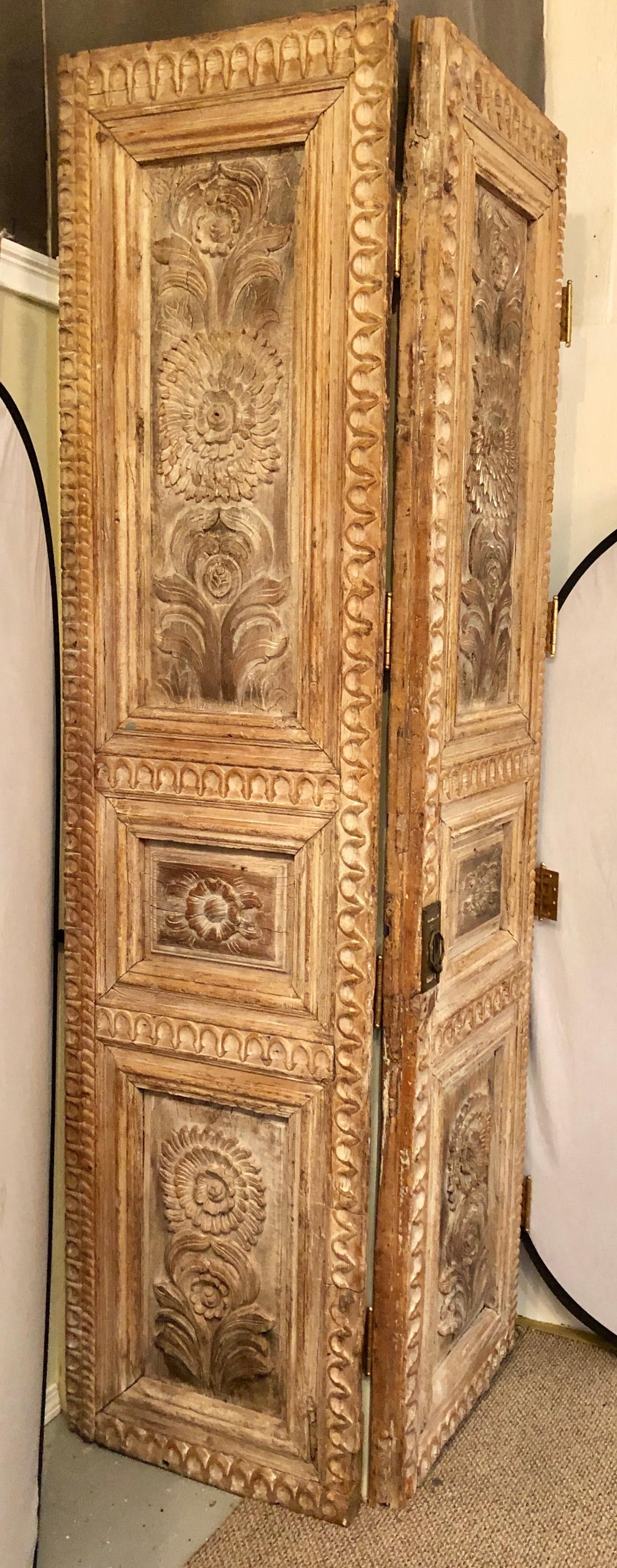 Pair of 19th Century Monumental Folk Art Doorways Mounted as Room Divider - 7