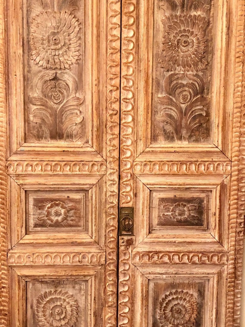 Pair of 19th Century Monumental Folk Art Doorways Mounted as Room Divider - 9
