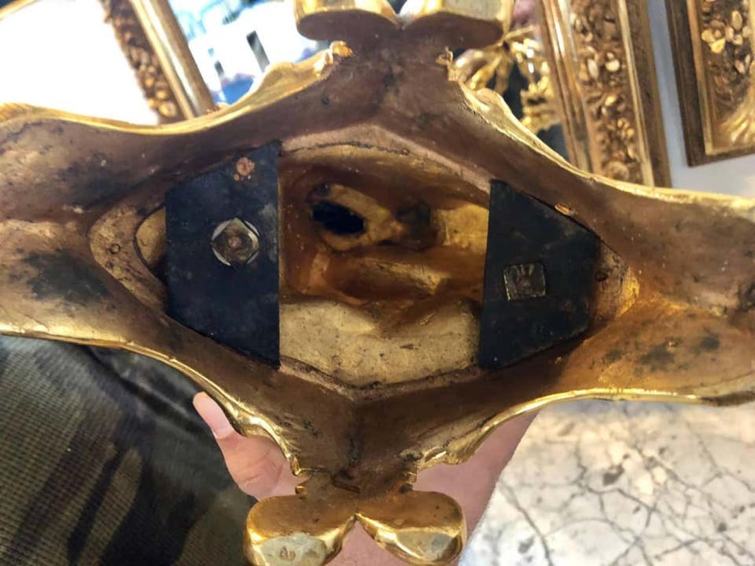 Pair of 19th Century Bronze 24-Carat Gold-Plated Six-Arm Figural Candelabras - 7