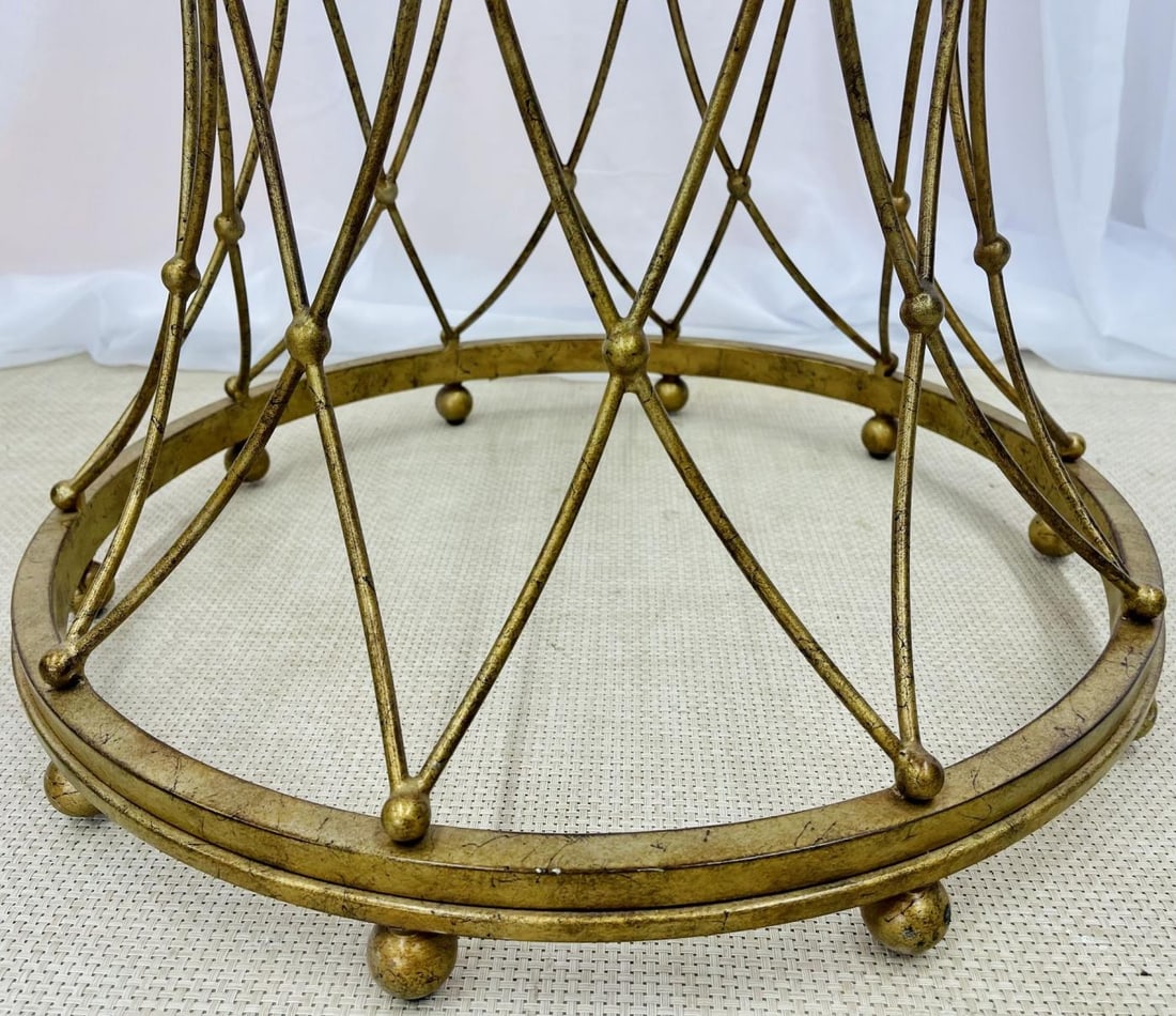 Neoclassical, Maison Jansen Style Round Gilt Metal Coffee Table, Side Table - 10