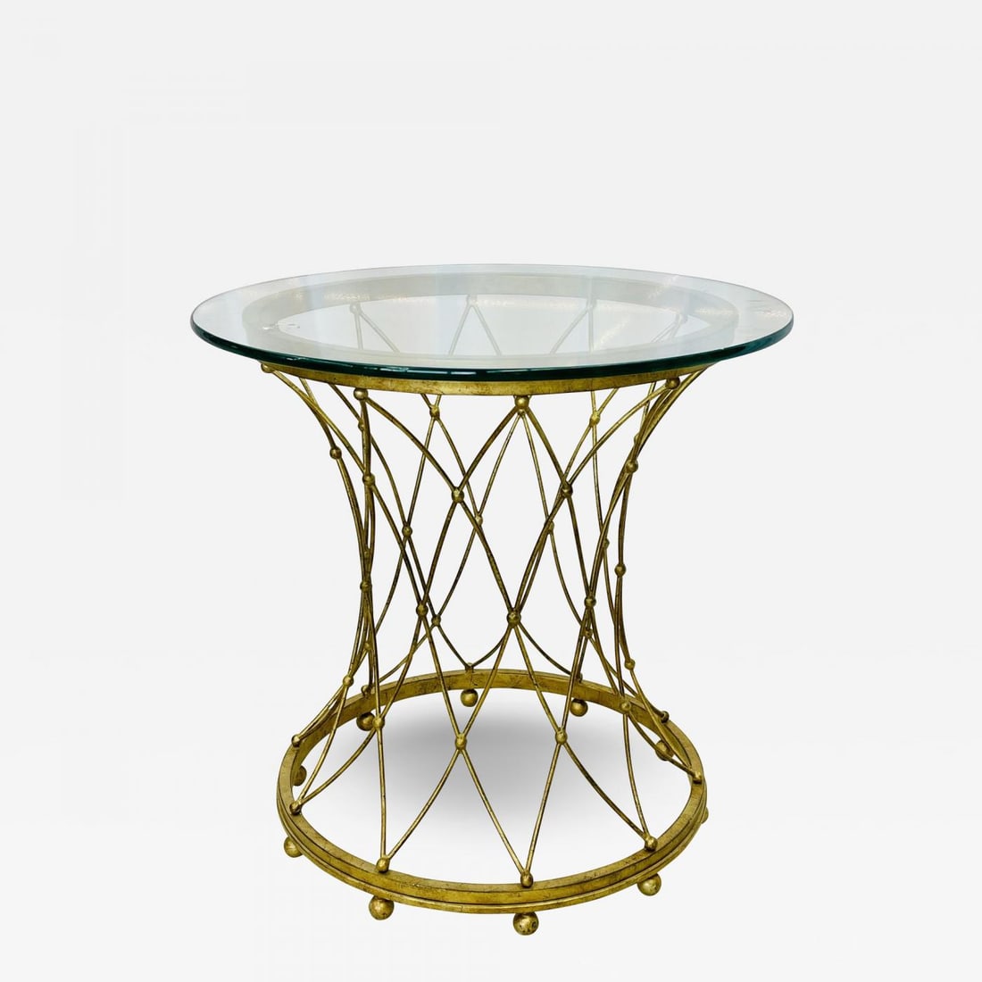 Neoclassical, Maison Jansen Style Round Gilt Metal Coffee Table, Side Table (1 of 12)