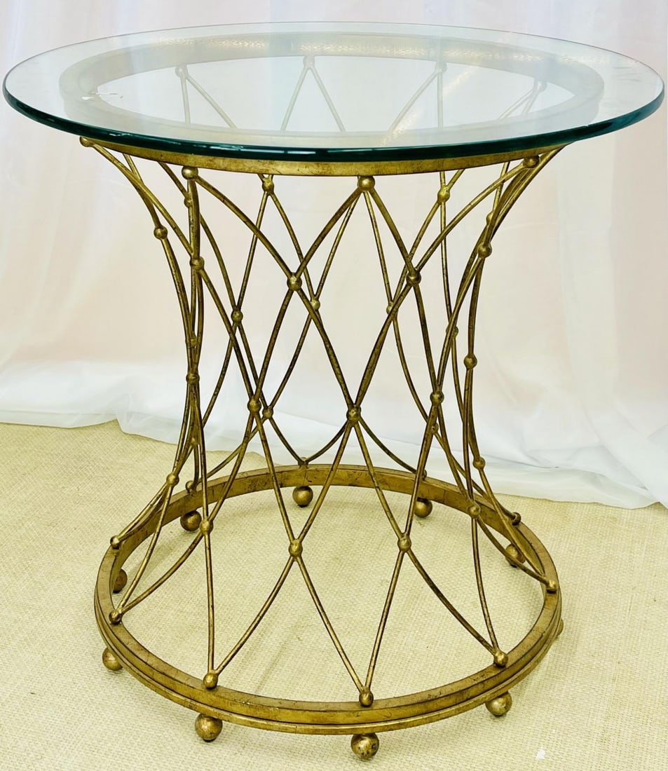 Neoclassical, Maison Jansen Style Round Gilt Metal Coffee Table, Side Table - 3