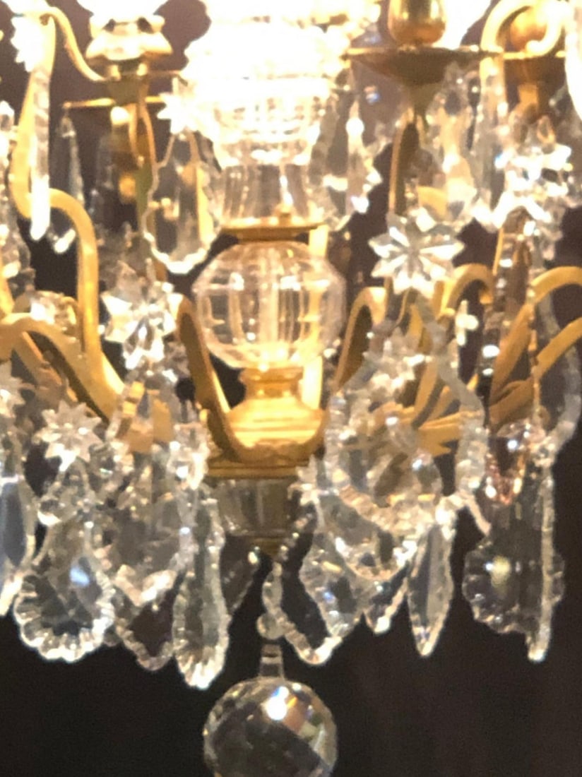19th Century Bronze and Large Crystal Palatial Chandelier - 10