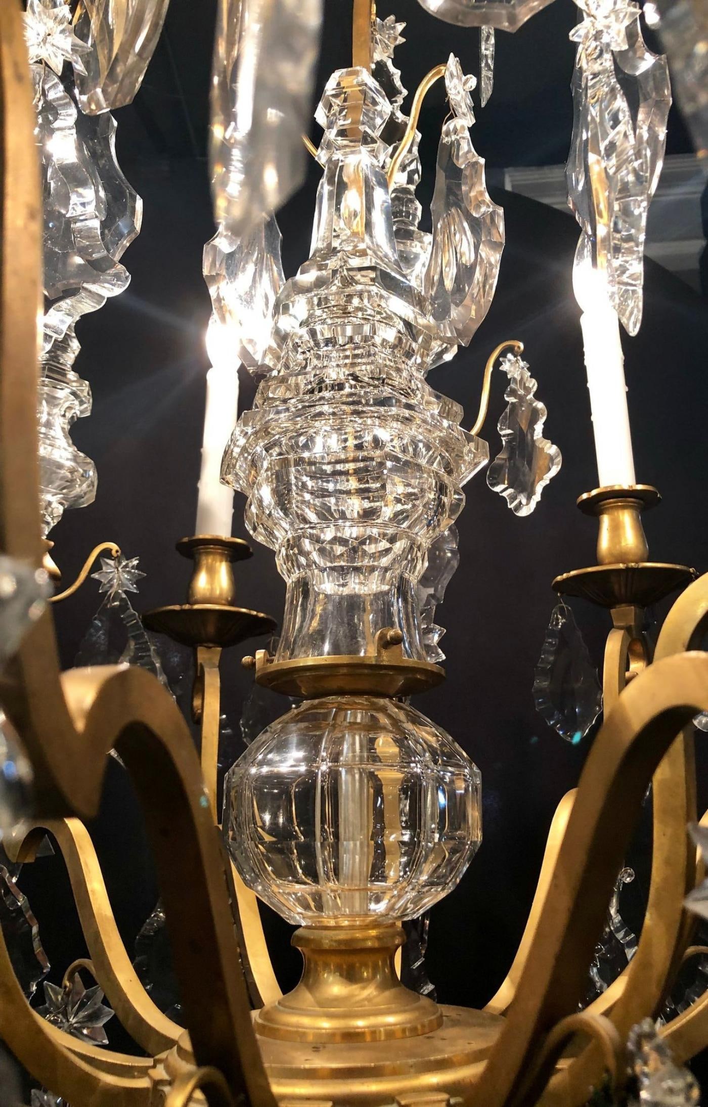 19th Century Bronze and Large Crystal Palatial Chandelier - 12