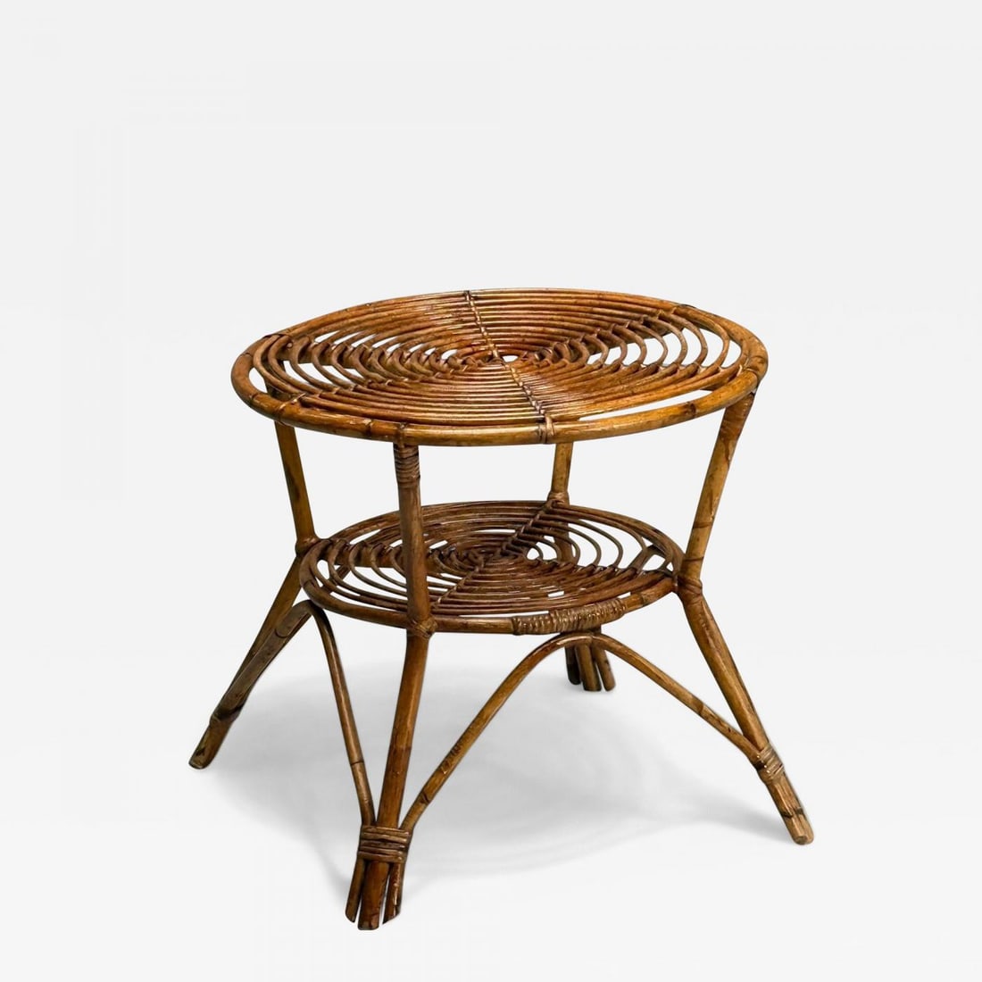 Italian Mid-Century Modern, Occasional Table, Rattan, Bamboo, Italy, 1960s (1 of 8)