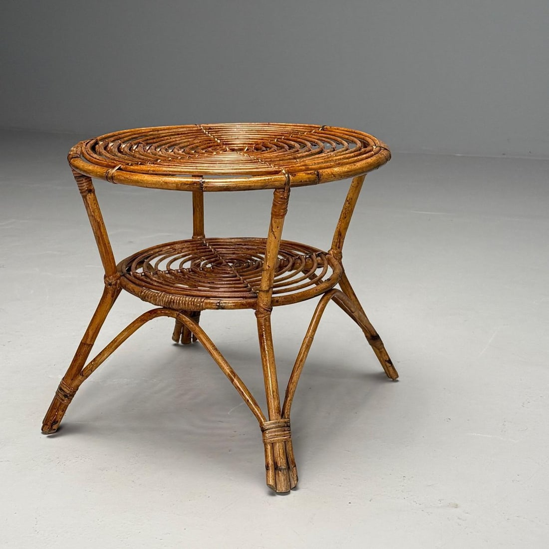 Italian Mid-Century Modern, Occasional Table, Rattan, Bamboo, Italy, 1960s - 5