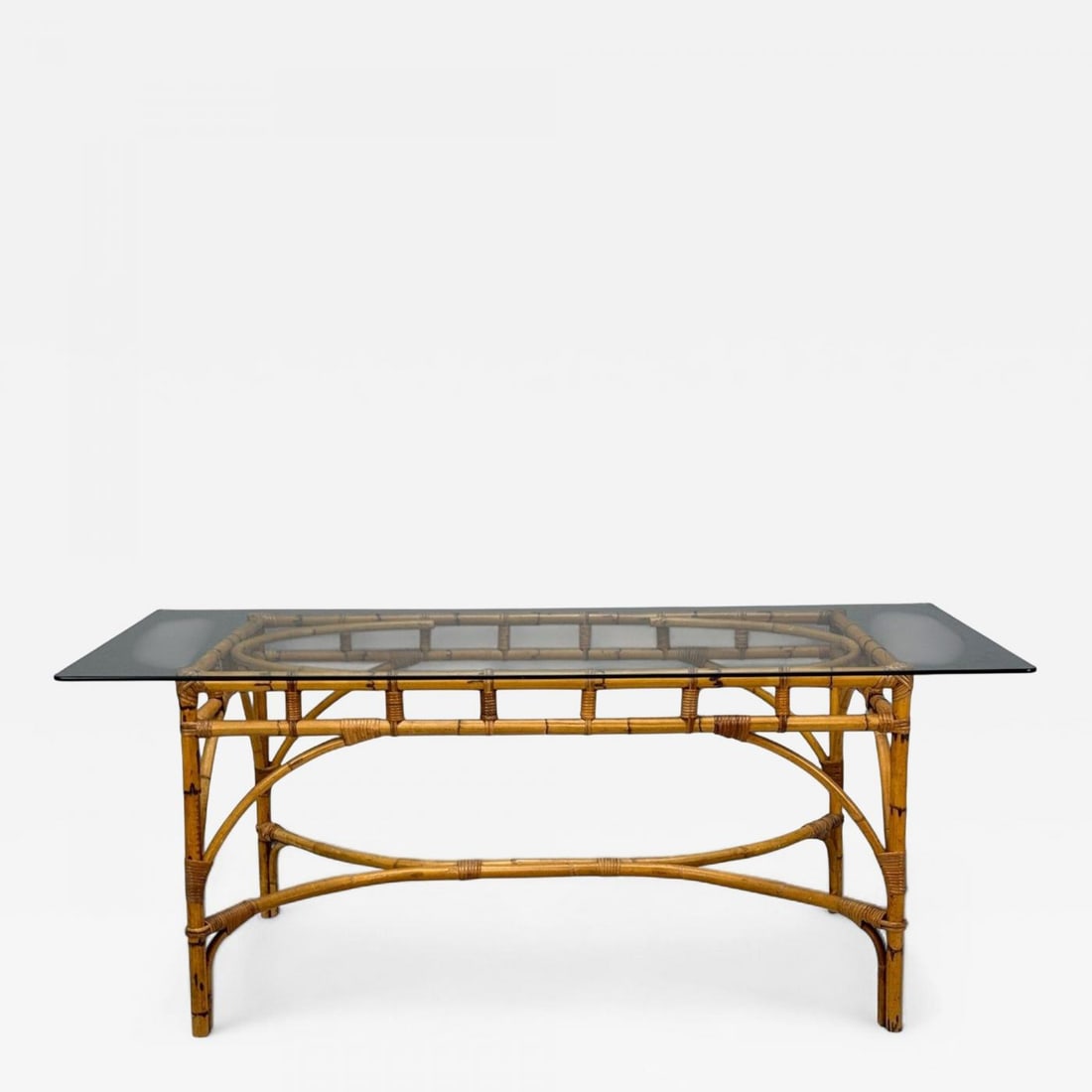 Dal Vera, Italian Modern, Bamboo, Cane, Glass, Dining Table, Italy, 1950s - 2