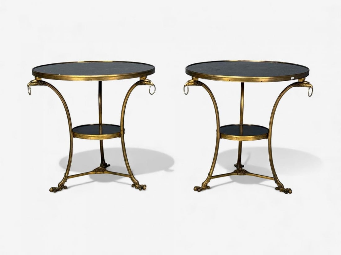 Louis XVI Style, Bronze, Marble, Ormolu Mounted Gueridons, France, 19th c. - 6