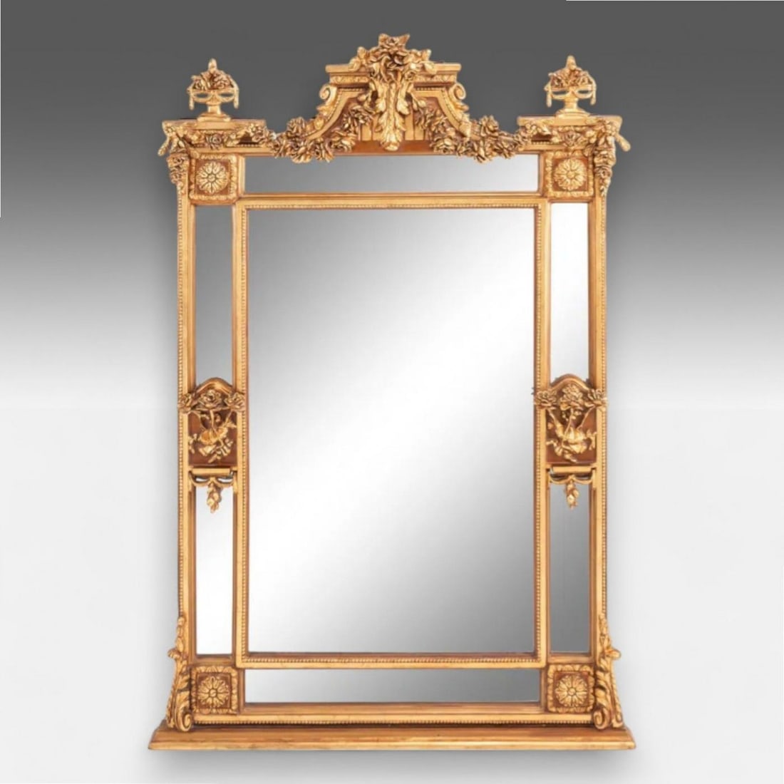 Louis XVI Style, Large Wall or Floor Mirrors, Giltwood, Gesso, Europe, 19th C. - 6