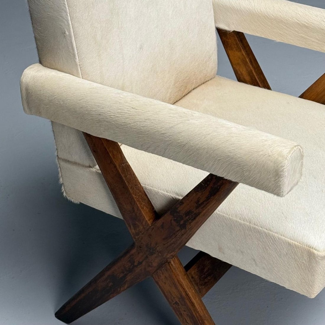 Pierre Jeanneret, French Mid-Century Modern, Upholstered Arm Chairs, Cowhide - 10