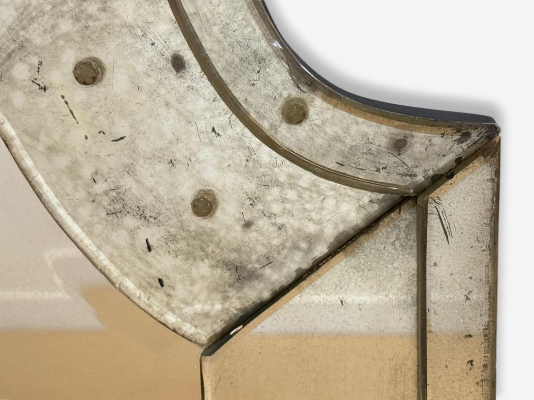 Queen Anne Style, Venetian Wall Mirrors, Antiqued Beveled Glass, Dome Top - 8