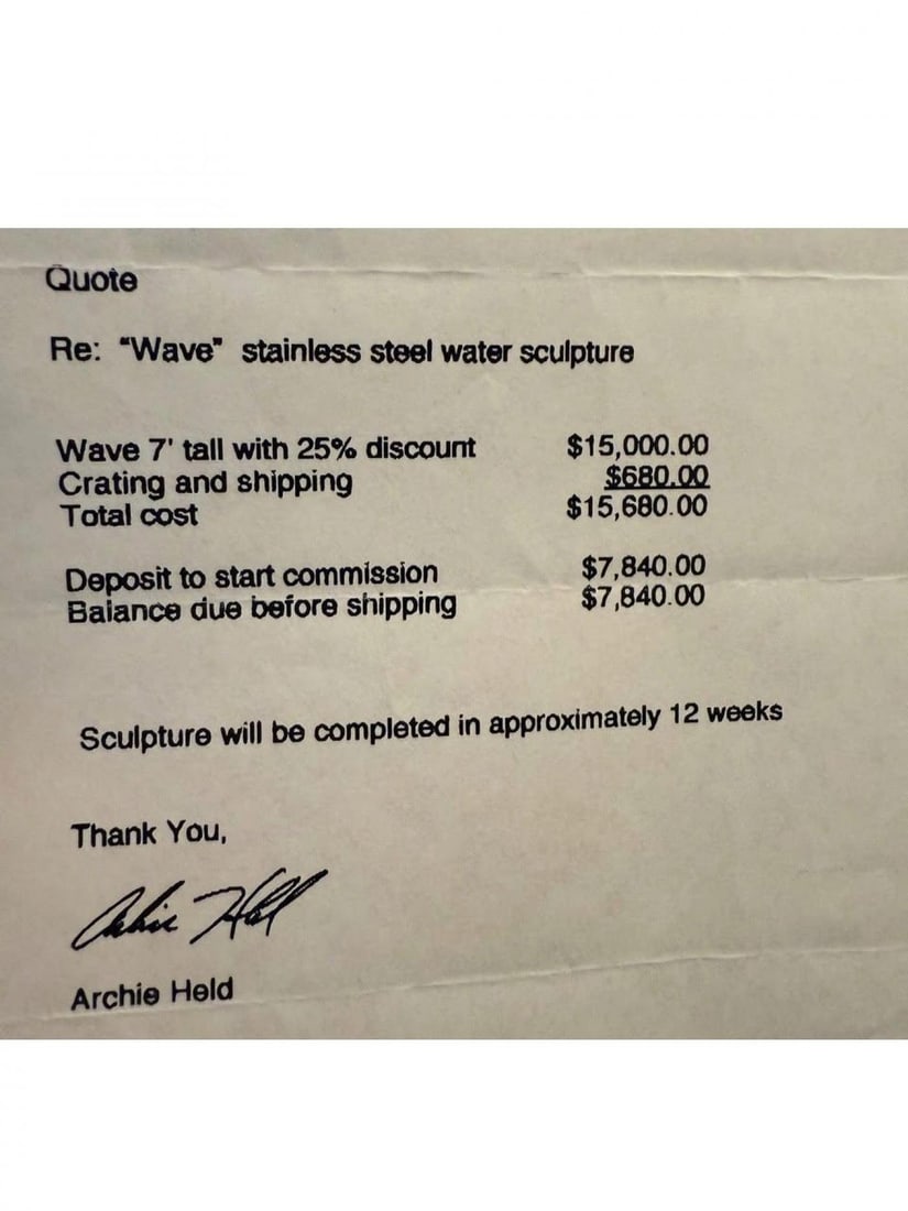 Archie Held, Contemporary, Stainless Steel, Monumental Water Sculpture, USA 2000 - 10