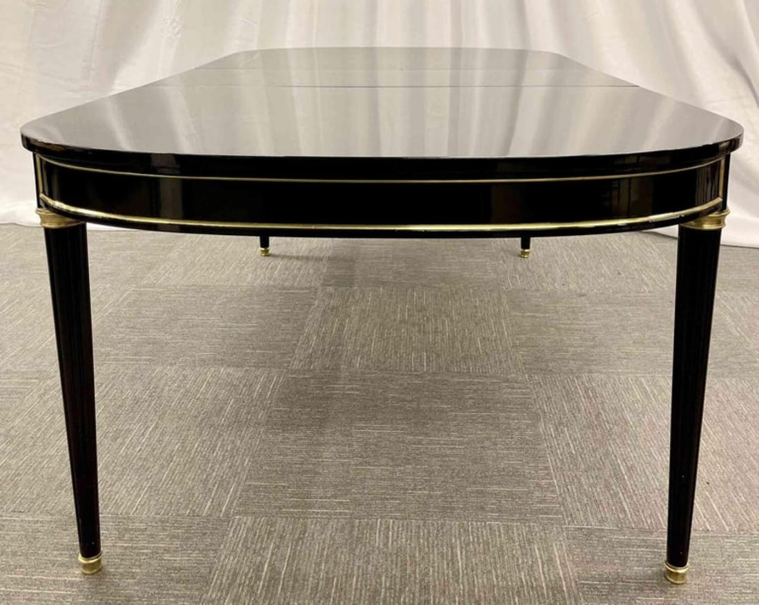 Hollywood Regency Dining Table, Maison Jansen, Louis XVI Style, Ebony, Bronze Mt - 8