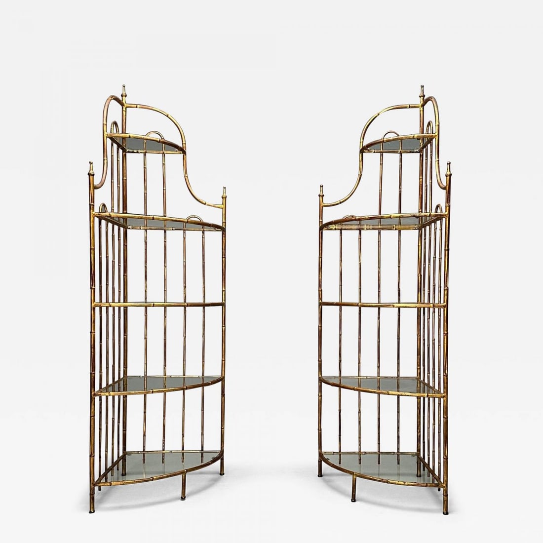 Maison Jansen, Hollywood Regency, Etagères, Brass Faux Bamboo, 1970s (1 of 11)