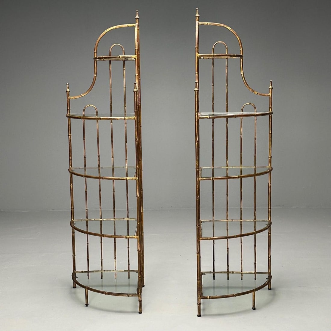 Maison Jansen, Hollywood Regency, Etagères, Brass Faux Bamboo, 1970s - 6