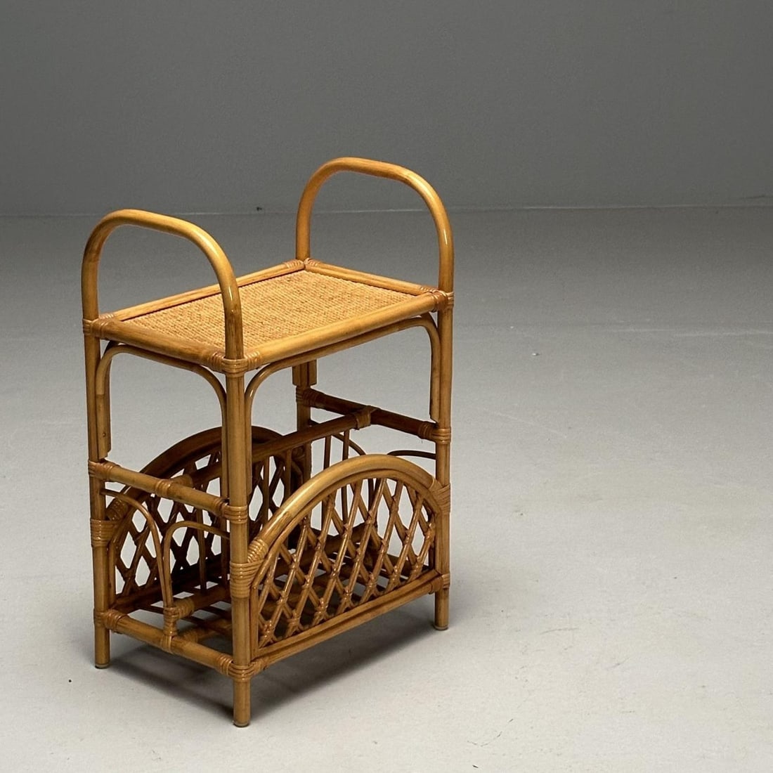 Swedish Mid-Century Modern, Magazine Rack, Bamboo, Rattan, Sweden, 1960s - 4