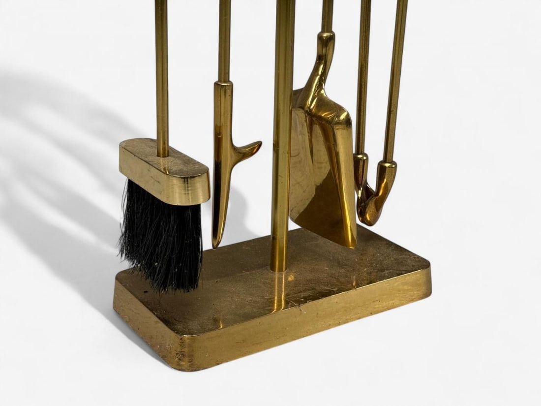 Bronze Fireplace Tool Set with Stand, USA, 20th c. - 8